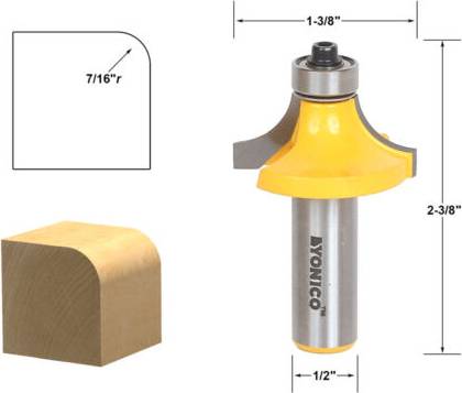 7 16 Inch Radius Round Over Edge Router Bit