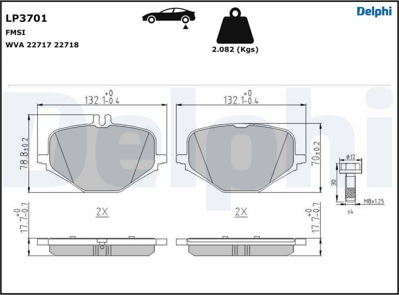 Delphi Brake Pad Set LP3701