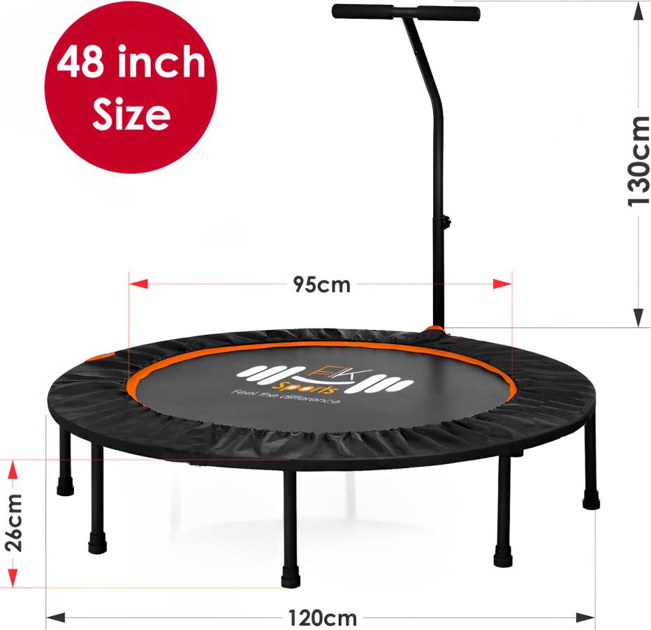Mini trampoline 48" Inch Mini Trampoline Exercise Gym Foldable with Handle