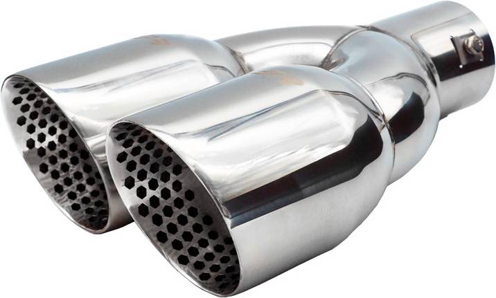 Simoni Racing Dubbel Rund Sned Inox Ändrör Ø90xL245mm
