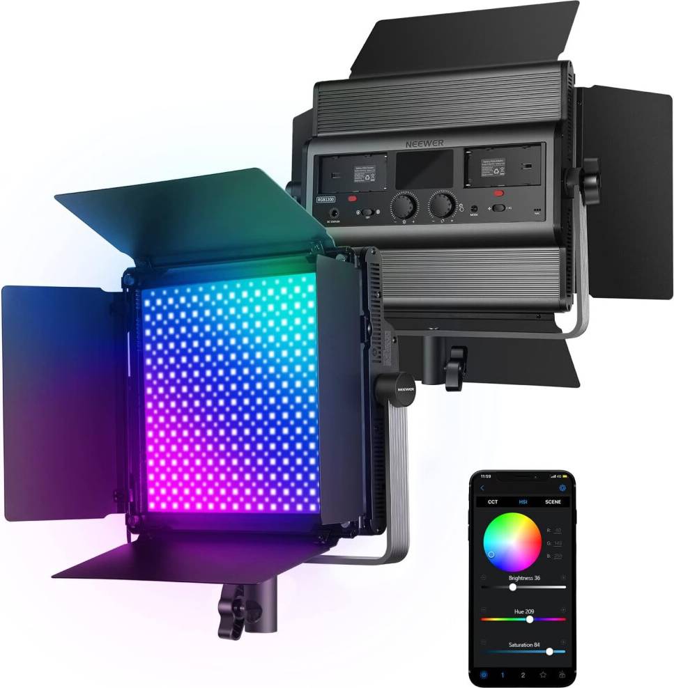Neewer RGB1200 60W APP Control RGB LED Video Light