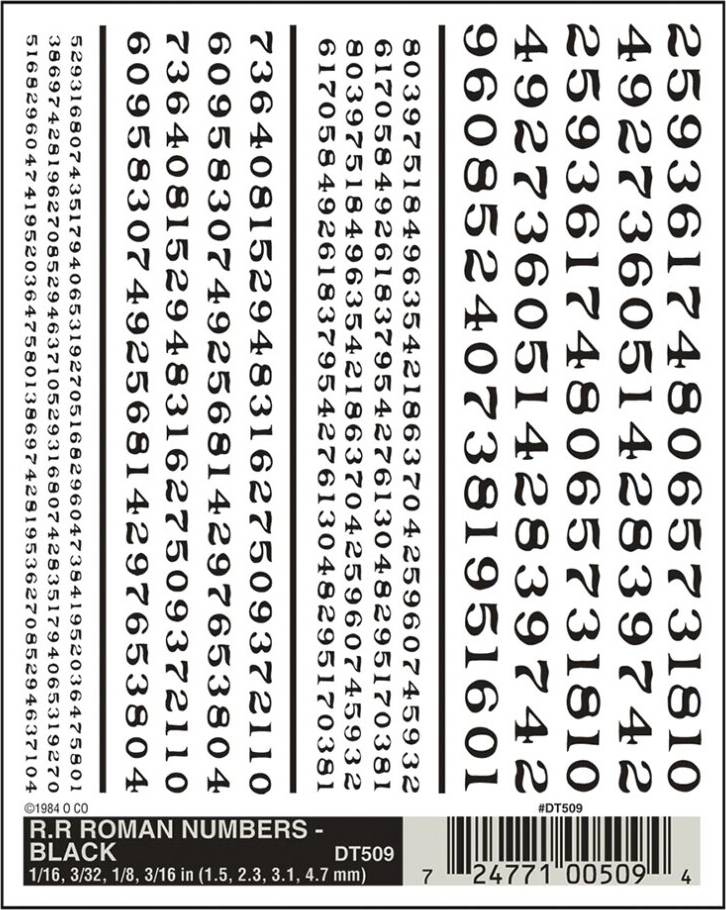 DT509 R.R. Roman Numbers Black