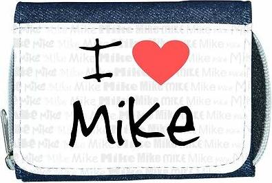 TeeTreeDesigns I love heart mike denim wallet