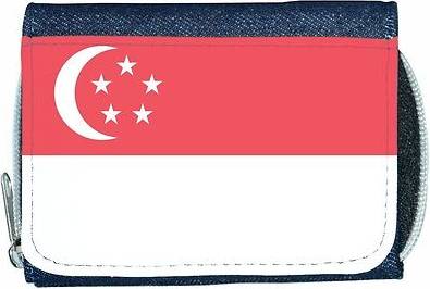 TeeTreeDesigns Singapore flag denim wallet