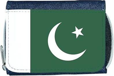 TeeTreeDesigns Pakistan flag denim wallet