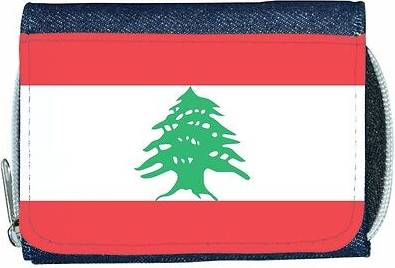 TeeTreeDesigns Lebanon flag denim wallet