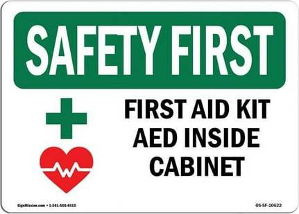 Aed SignMission & Graphics, OSHA SAFETY FIRST First Aid Kit AED