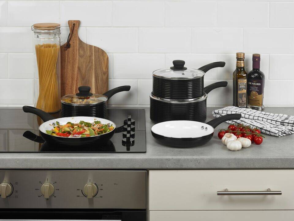 Induction hob cookware URBN Living 8Pcs Ribbed