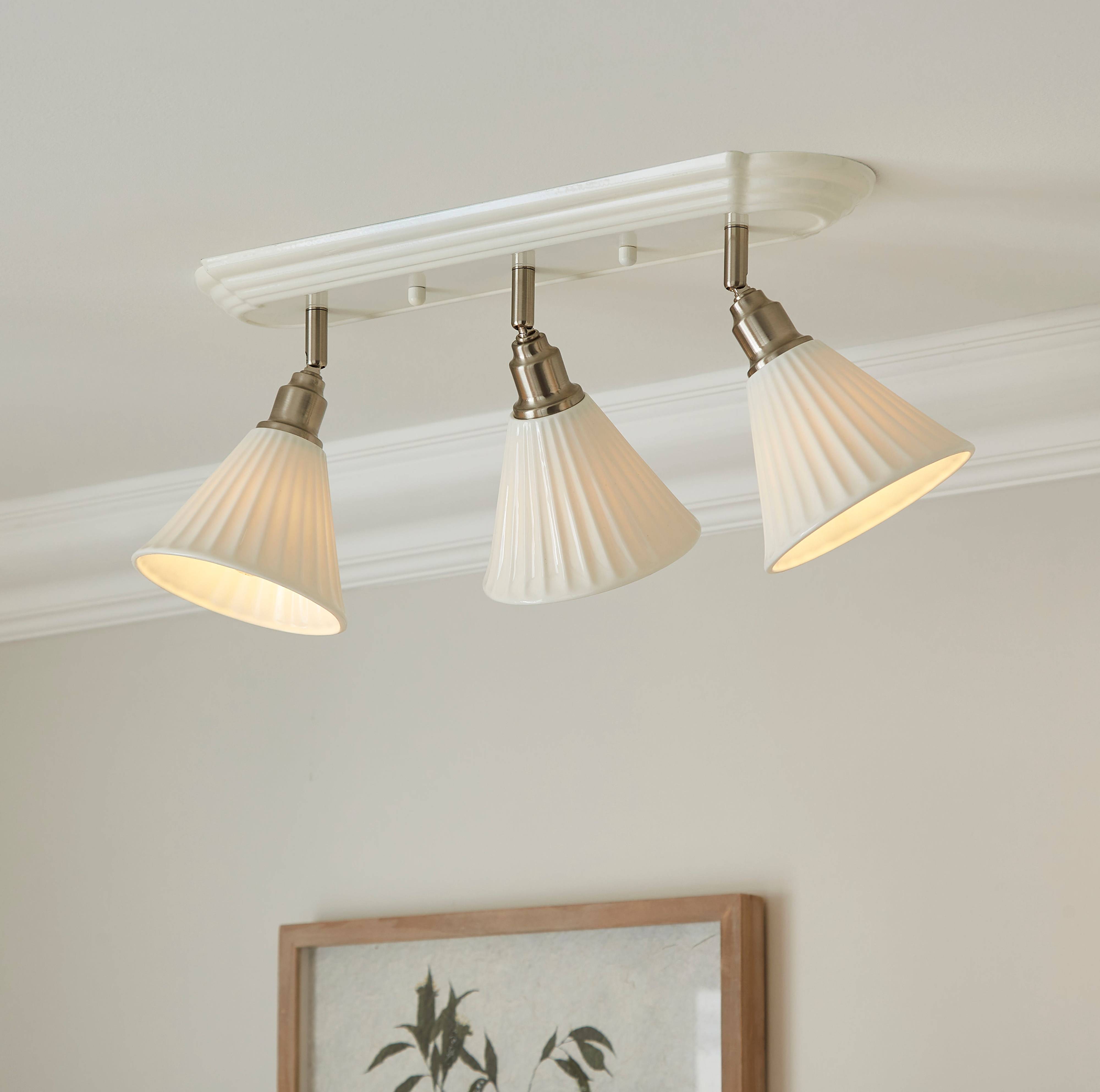Dunelm Lilbourne Ribbed Ceramic 3 Ceiling Flush Light