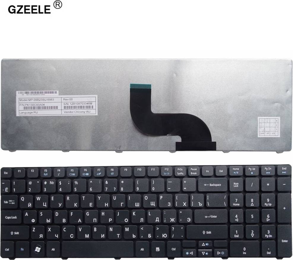 Gzeele Ryskt RU Tangentbord Acer Aspire