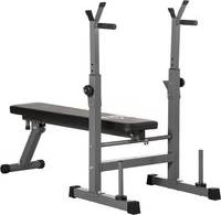 Homcom Adjustable Weight Foldable Bench with Barbell Rack
