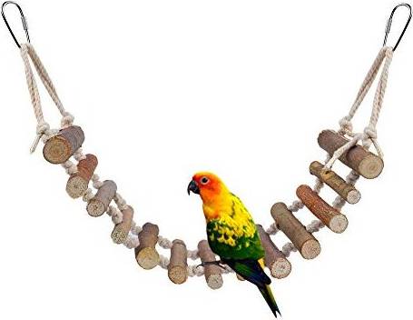 Ladder, 24in Large Natural Rope Ladder Bird Bridge Swing