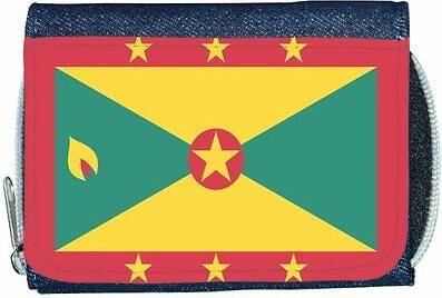 TeeTreeDesigns Grenada flag denim wallet