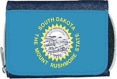 TeeTreeDesigns dakota flag denim wallet