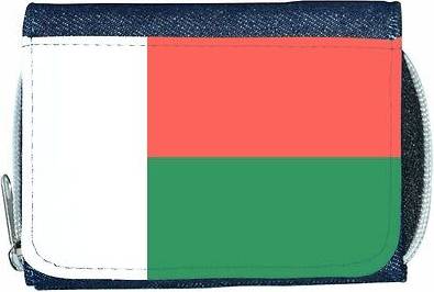 TeeTreeDesigns Madagascar flag denim wallet