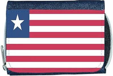 TeeTreeDesigns Liberia flag denim wallet