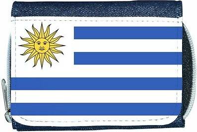 TeeTreeDesigns Uruguay flag denim wallet