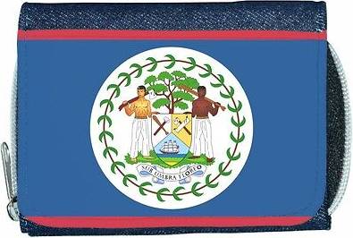 TeeTreeDesigns Belize flag denim wallet