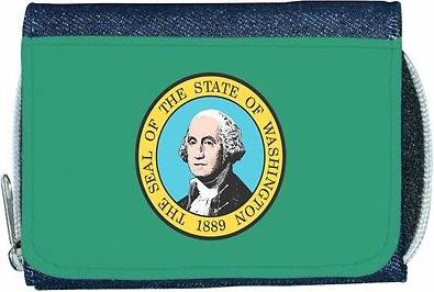 TeeTreeDesigns Washington flag denim wallet
