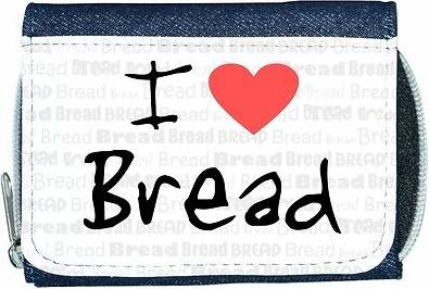 TeeTreeDesigns I love heart bread denim wallet