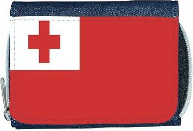 TeeTreeDesigns Tonga flag denim wallet