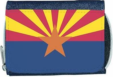 TeeTreeDesigns Arizona flag denim wallet