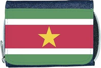 TeeTreeDesigns Suriname flag denim wallet