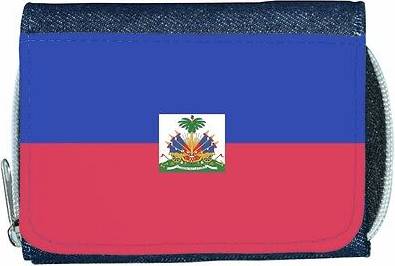 TeeTreeDesigns Haiti flag denim wallet
