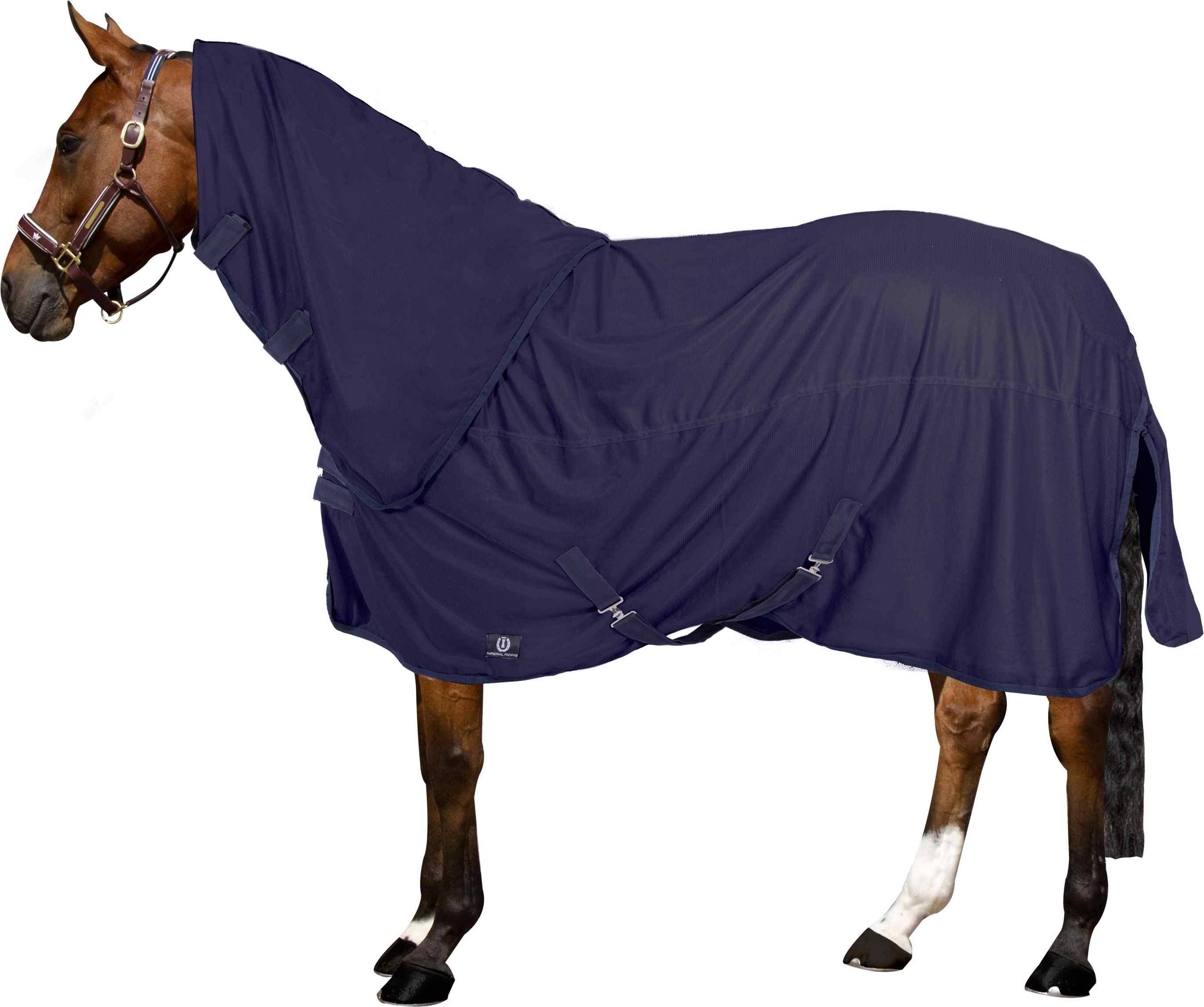 Imperial Riding Fly Rug Removable Collar Reese - Bleu