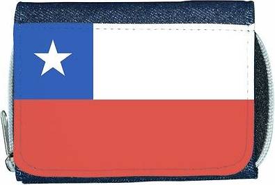 TeeTreeDesigns Chile flag denim wallet