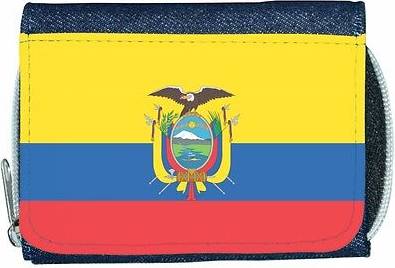 TeeTreeDesigns Ecuador flag denim wallet
