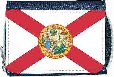 TeeTreeDesigns Florida flag denim wallet