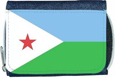 TeeTreeDesigns Djibouti flag denim wallet