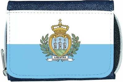 TeeTreeDesigns San marino flag denim wallet