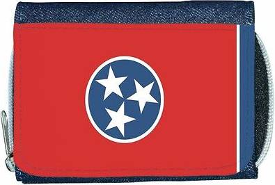 TeeTreeDesigns Tennessee flag denim wallet