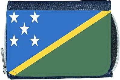 TeeTreeDesigns Solomon islands flag denim wallet