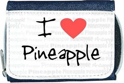 TeeTreeDesigns I love heart pineapple denim wallet