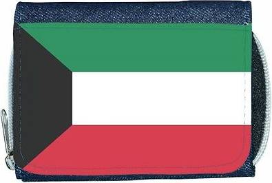 TeeTreeDesigns Kuwait flag denim wallet