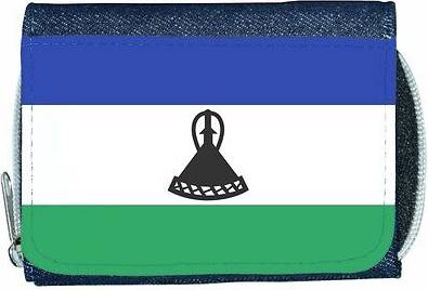 TeeTreeDesigns Lesotho flag denim wallet