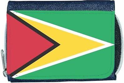 TeeTreeDesigns Guyana flag denim wallet