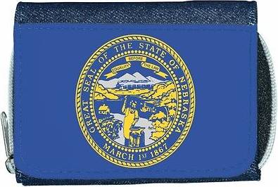 TeeTreeDesigns Nebraska flag denim wallet