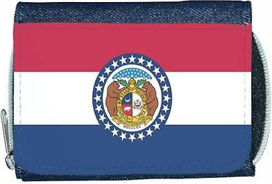 TeeTreeDesigns Missouri flag denim wallet