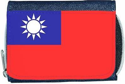 TeeTreeDesigns Taiwan flag denim wallet
