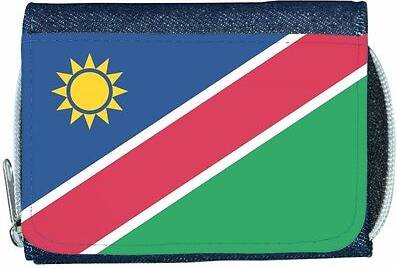 TeeTreeDesigns Namibia flag denim wallet