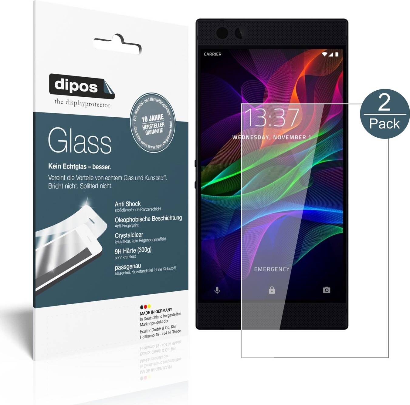Dipos Screen Protector For Razer Phone Flexible Glass 9H