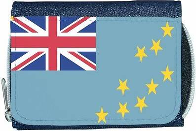 TeeTreeDesigns Tuvalu flag denim wallet