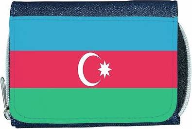TeeTreeDesigns Azerbaijan flag denim wallet