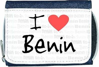 TeeTreeDesigns I love heart benin denim wallet