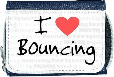 TeeTreeDesigns I love heart bouncing denim wallet