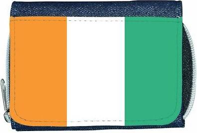 TeeTreeDesigns Cote divoire flag denim wallet